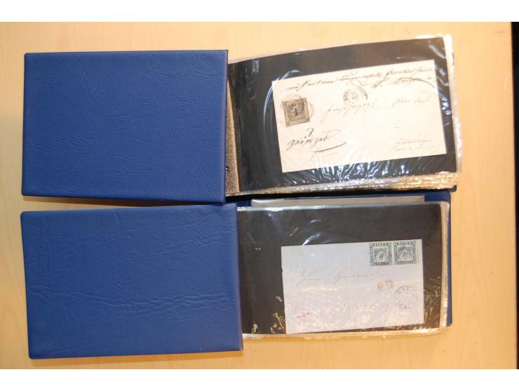 18551/74 (ca.), sehr reichhaltige Sammlung in 13 Kassetten und 3 Briefalben, der Markenteil mit hunderten von ungebrauchten u