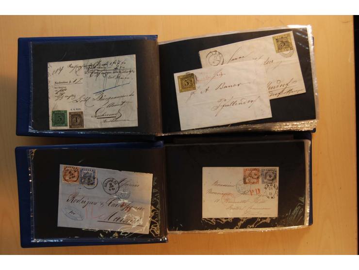18551/74 (ca.), sehr reichhaltige Sammlung in 13 Kassetten und 3 Briefalben, der Markenteil mit hunderten von ungebrauchten u