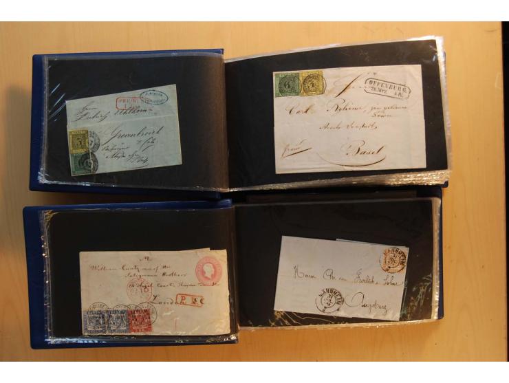 18551/74 (ca.), sehr reichhaltige Sammlung in 13 Kassetten und 3 Briefalben, der Markenteil mit hunderten von ungebrauchten u
