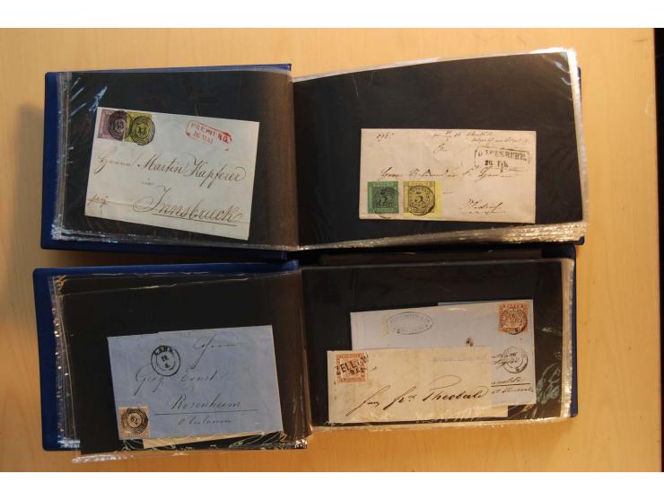 18551/74 (ca.), sehr reichhaltige Sammlung in 13 Kassetten und 3 Briefalben, der Markenteil mit hunderten von ungebrauchten u
