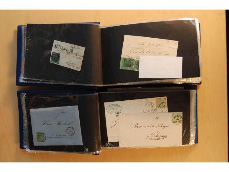 18551/74 (ca.), sehr reichhaltige Sammlung in 13 Kassetten und 3 Briefalben, der Markenteil mit hunderten von ungebrauchten u
