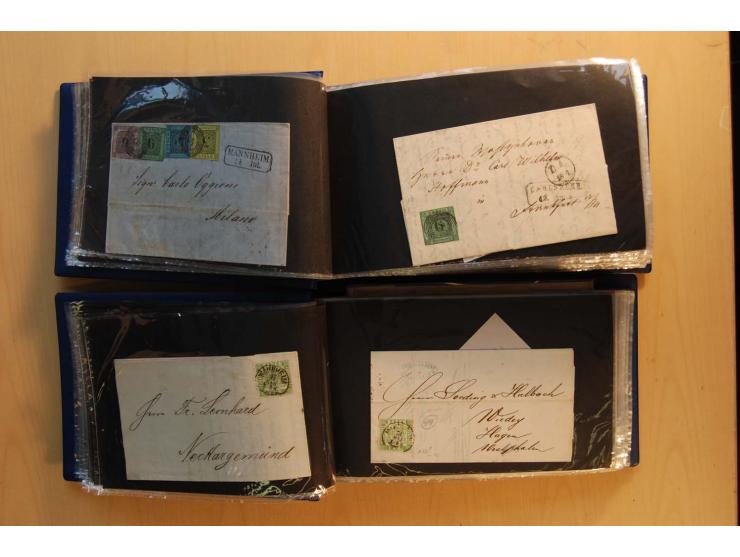 18551/74 (ca.), sehr reichhaltige Sammlung in 13 Kassetten und 3 Briefalben, der Markenteil mit hunderten von ungebrauchten u