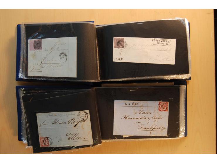 18551/74 (ca.), sehr reichhaltige Sammlung in 13 Kassetten und 3 Briefalben, der Markenteil mit hunderten von ungebrauchten u