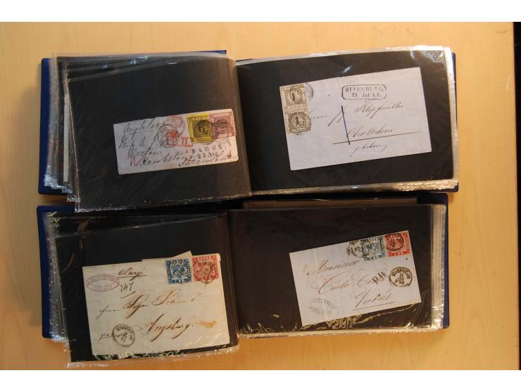 18551/74 (ca.), sehr reichhaltige Sammlung in 13 Kassetten und 3 Briefalben, der Markenteil mit hunderten von ungebrauchten u