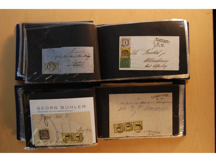 18551/74 (ca.), sehr reichhaltige Sammlung in 13 Kassetten und 3 Briefalben, der Markenteil mit hunderten von ungebrauchten u