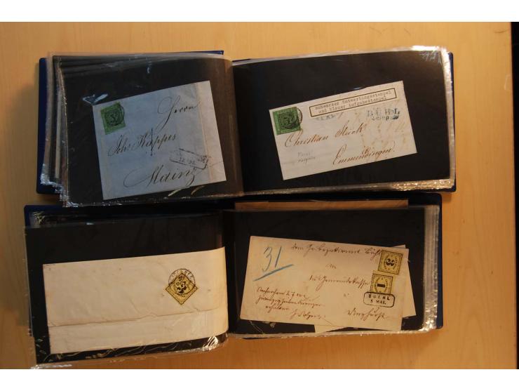 18551/74 (ca.), sehr reichhaltige Sammlung in 13 Kassetten und 3 Briefalben, der Markenteil mit hunderten von ungebrauchten u