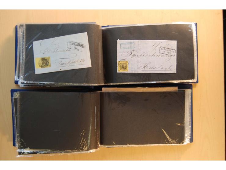 18551/74 (ca.), sehr reichhaltige Sammlung in 13 Kassetten und 3 Briefalben, der Markenteil mit hunderten von ungebrauchten u