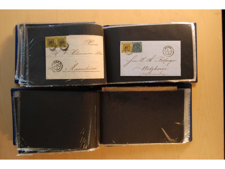 18551/74 (ca.), sehr reichhaltige Sammlung in 13 Kassetten und 3 Briefalben, der Markenteil mit hunderten von ungebrauchten u