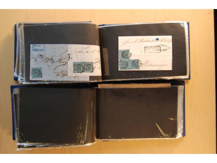 18551/74 (ca.), sehr reichhaltige Sammlung in 13 Kassetten und 3 Briefalben, der Markenteil mit hunderten von ungebrauchten u
