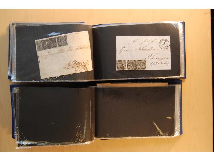 18551/74 (ca.), sehr reichhaltige Sammlung in 13 Kassetten und 3 Briefalben, der Markenteil mit hunderten von ungebrauchten u