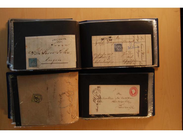 18551/74 (ca.), sehr reichhaltige Sammlung in 13 Kassetten und 3 Briefalben, der Markenteil mit hunderten von ungebrauchten u