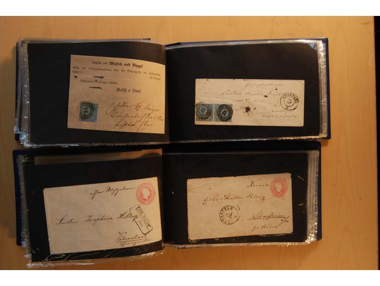 18551/74 (ca.), sehr reichhaltige Sammlung in 13 Kassetten und 3 Briefalben, der Markenteil mit hunderten von ungebrauchten u
