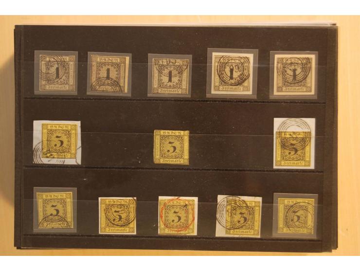18551/74 (ca.), sehr reichhaltige Sammlung in 13 Kassetten und 3 Briefalben, der Markenteil mit hunderten von ungebrauchten u