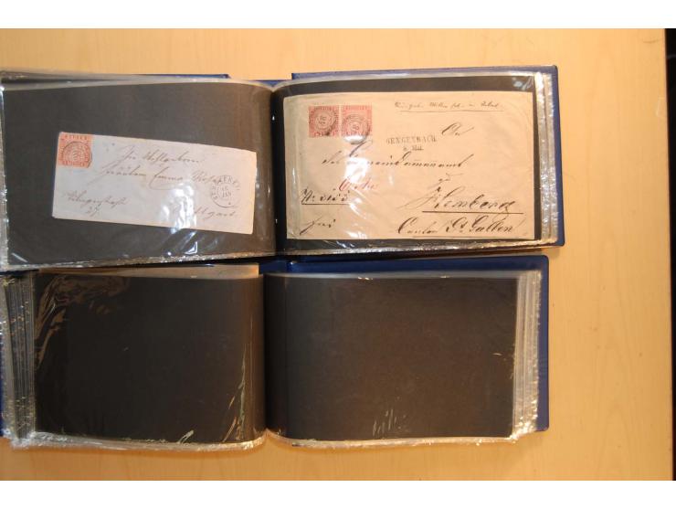 18551/74 (ca.), sehr reichhaltige Sammlung in 13 Kassetten und 3 Briefalben, der Markenteil mit hunderten von ungebrauchten u