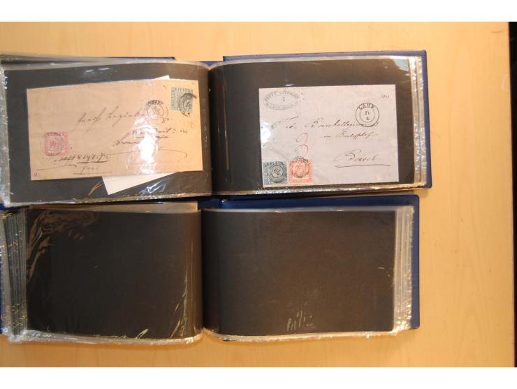 18551/74 (ca.), sehr reichhaltige Sammlung in 13 Kassetten und 3 Briefalben, der Markenteil mit hunderten von ungebrauchten u