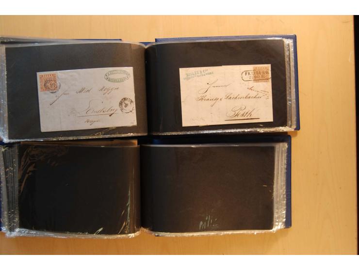 18551/74 (ca.), sehr reichhaltige Sammlung in 13 Kassetten und 3 Briefalben, der Markenteil mit hunderten von ungebrauchten u