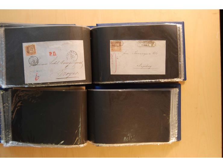 18551/74 (ca.), sehr reichhaltige Sammlung in 13 Kassetten und 3 Briefalben, der Markenteil mit hunderten von ungebrauchten u