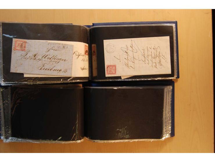 18551/74 (ca.), sehr reichhaltige Sammlung in 13 Kassetten und 3 Briefalben, der Markenteil mit hunderten von ungebrauchten u