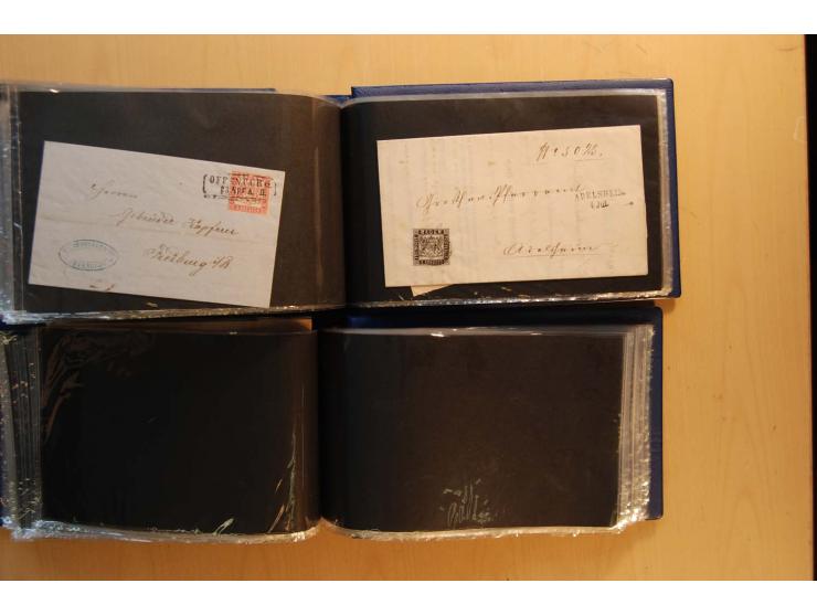 18551/74 (ca.), sehr reichhaltige Sammlung in 13 Kassetten und 3 Briefalben, der Markenteil mit hunderten von ungebrauchten u