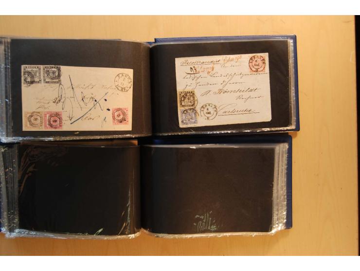 18551/74 (ca.), sehr reichhaltige Sammlung in 13 Kassetten und 3 Briefalben, der Markenteil mit hunderten von ungebrauchten u