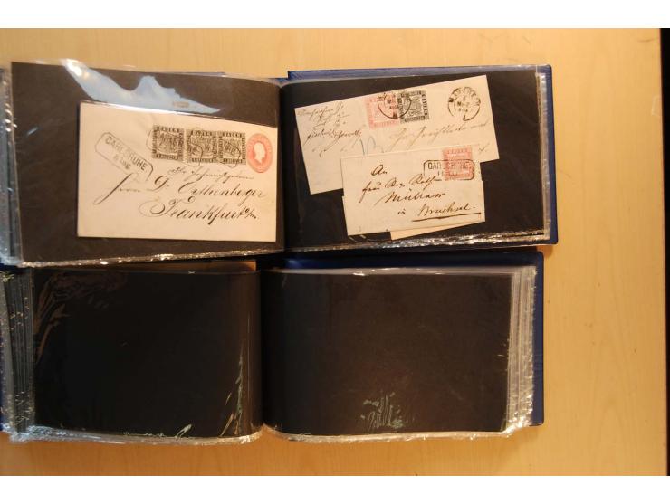 18551/74 (ca.), sehr reichhaltige Sammlung in 13 Kassetten und 3 Briefalben, der Markenteil mit hunderten von ungebrauchten u