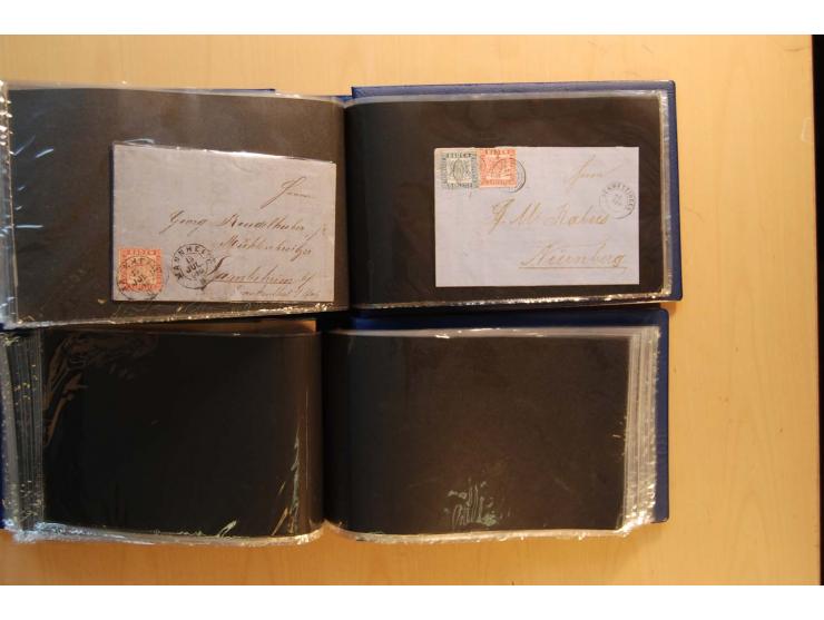 18551/74 (ca.), sehr reichhaltige Sammlung in 13 Kassetten und 3 Briefalben, der Markenteil mit hunderten von ungebrauchten u