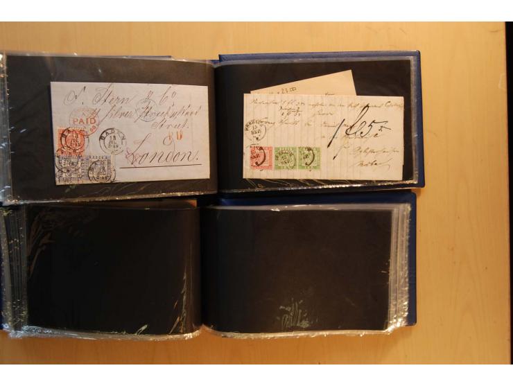 18551/74 (ca.), sehr reichhaltige Sammlung in 13 Kassetten und 3 Briefalben, der Markenteil mit hunderten von ungebrauchten u
