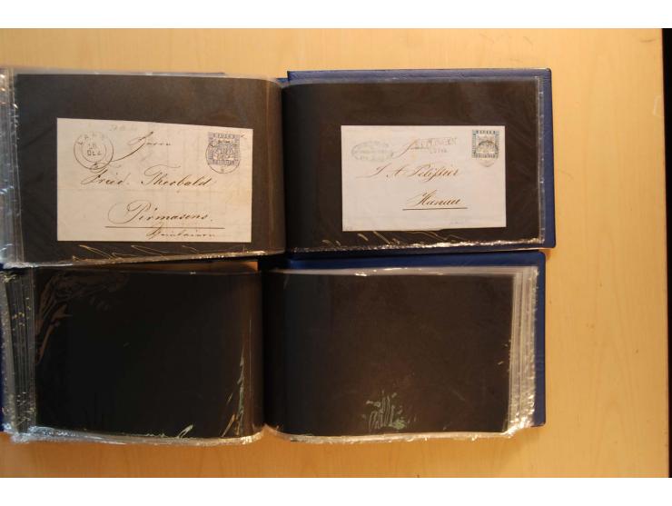 18551/74 (ca.), sehr reichhaltige Sammlung in 13 Kassetten und 3 Briefalben, der Markenteil mit hunderten von ungebrauchten u