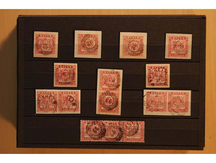 18551/74 (ca.), sehr reichhaltige Sammlung in 13 Kassetten und 3 Briefalben, der Markenteil mit hunderten von ungebrauchten u