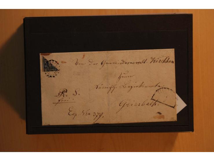 1849/1920, sehr reichhaltiger Sammlungsbestand in 11 Kassetten, 3 Alben und 2 Briefalben, beginnend mit rund 70 (!!) Nr1, dav