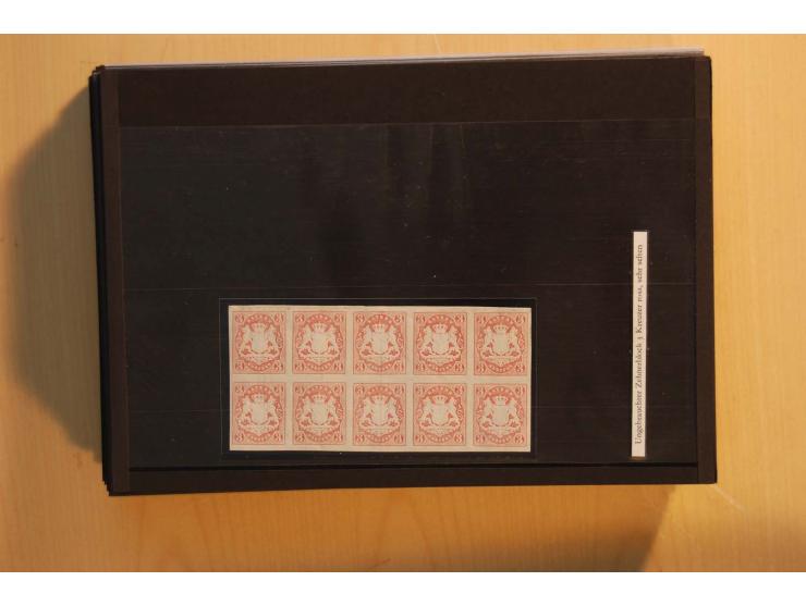 1849/1920, sehr reichhaltiger Sammlungsbestand in 11 Kassetten, 3 Alben und 2 Briefalben, beginnend mit rund 70 (!!) Nr1, dav