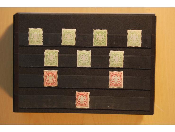 1849/1920, sehr reichhaltiger Sammlungsbestand in 11 Kassetten, 3 Alben und 2 Briefalben, beginnend mit rund 70 (!!) Nr1, dav