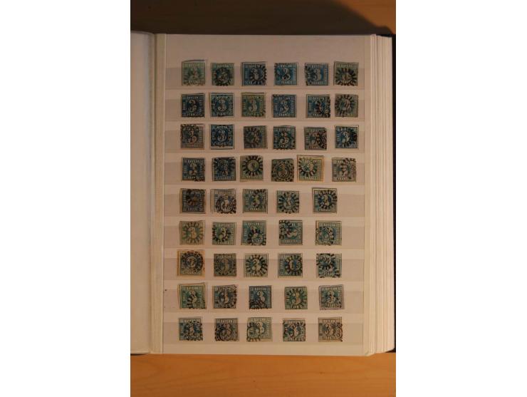1849/1920, sehr reichhaltiger Sammlungsbestand in 11 Kassetten, 3 Alben und 2 Briefalben, beginnend mit rund 70 (!!) Nr1, dav