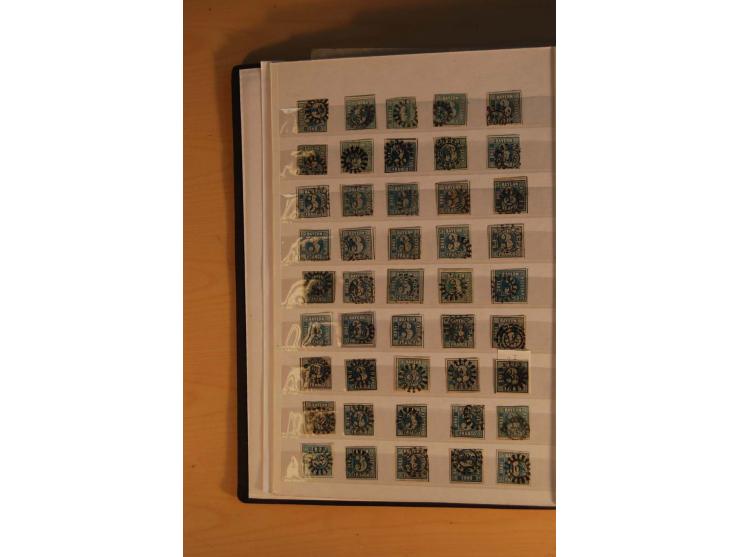 1849/1920, sehr reichhaltiger Sammlungsbestand in 11 Kassetten, 3 Alben und 2 Briefalben, beginnend mit rund 70 (!!) Nr1, dav