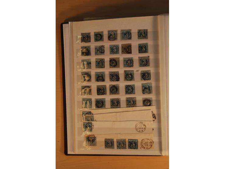 1849/1920, sehr reichhaltiger Sammlungsbestand in 11 Kassetten, 3 Alben und 2 Briefalben, beginnend mit rund 70 (!!) Nr1, dav