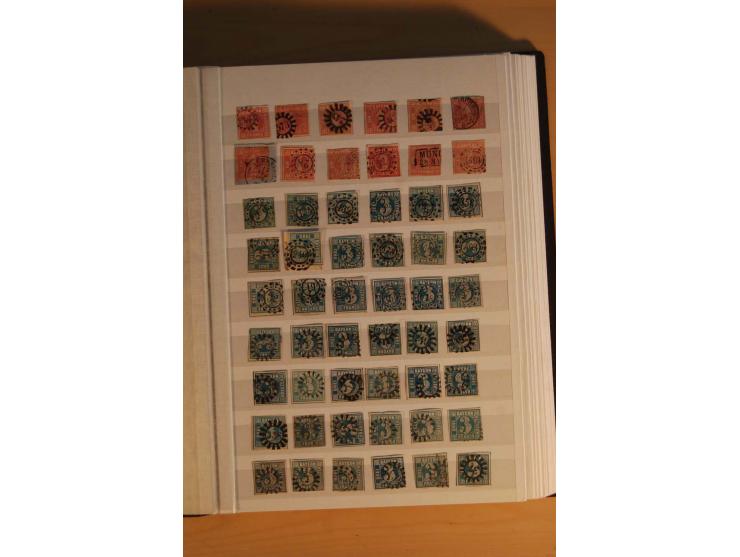 1849/1920, sehr reichhaltiger Sammlungsbestand in 11 Kassetten, 3 Alben und 2 Briefalben, beginnend mit rund 70 (!!) Nr1, dav