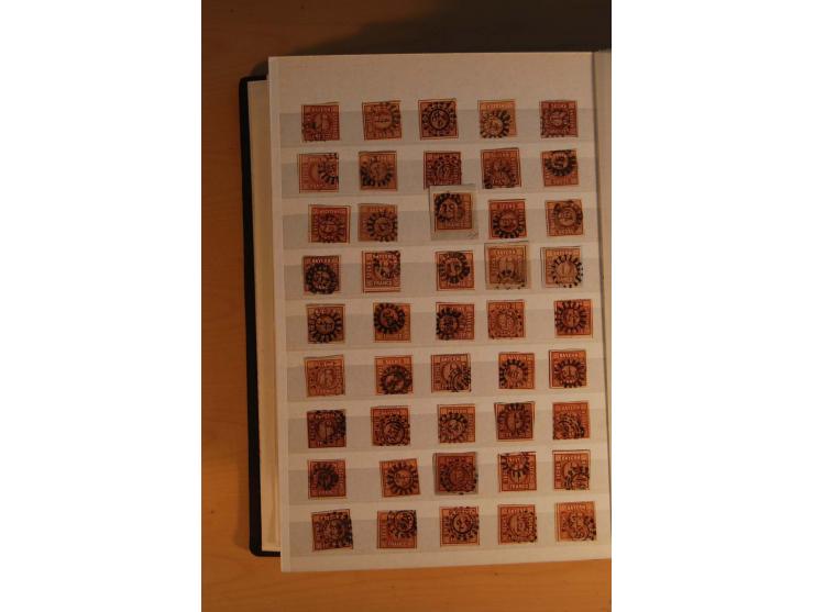 1849/1920, sehr reichhaltiger Sammlungsbestand in 11 Kassetten, 3 Alben und 2 Briefalben, beginnend mit rund 70 (!!) Nr1, dav
