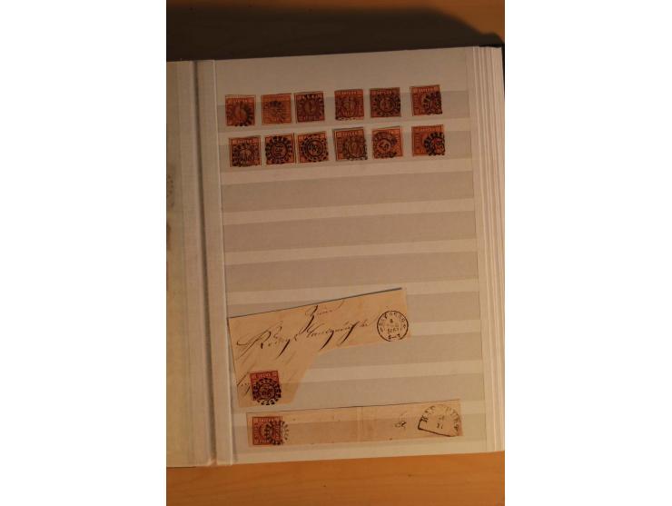1849/1920, sehr reichhaltiger Sammlungsbestand in 11 Kassetten, 3 Alben und 2 Briefalben, beginnend mit rund 70 (!!) Nr1, dav