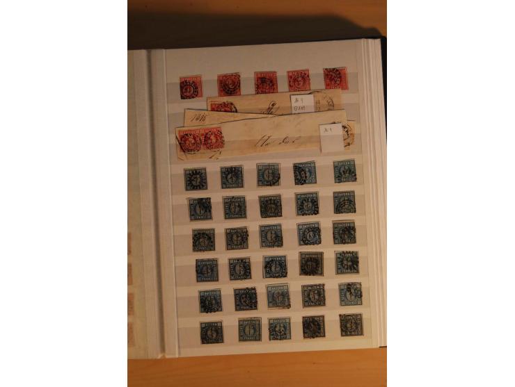 1849/1920, sehr reichhaltiger Sammlungsbestand in 11 Kassetten, 3 Alben und 2 Briefalben, beginnend mit rund 70 (!!) Nr1, dav
