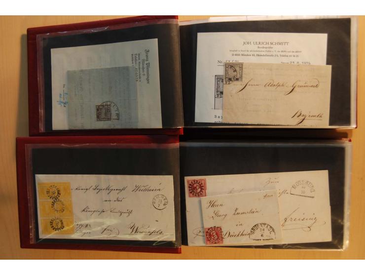 1849/1920, sehr reichhaltiger Sammlungsbestand in 11 Kassetten, 3 Alben und 2 Briefalben, beginnend mit rund 70 (!!) Nr1, dav