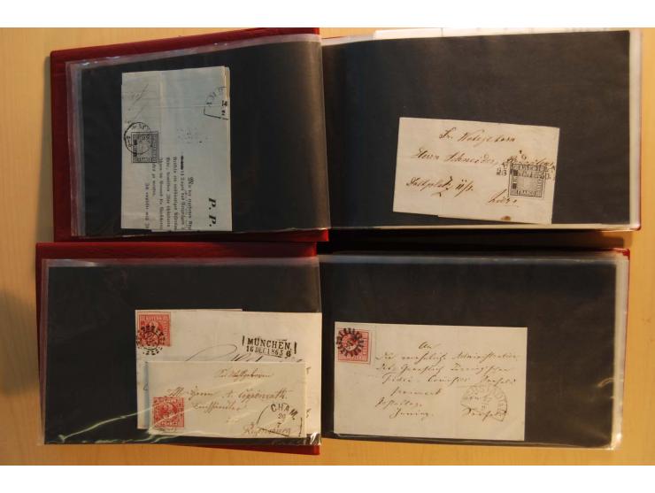 1849/1920, sehr reichhaltiger Sammlungsbestand in 11 Kassetten, 3 Alben und 2 Briefalben, beginnend mit rund 70 (!!) Nr1, dav