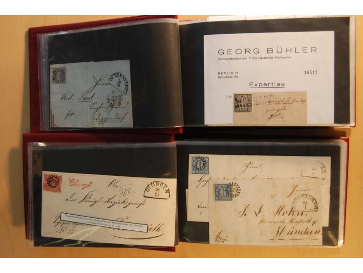 1849/1920, sehr reichhaltiger Sammlungsbestand in 11 Kassetten, 3 Alben und 2 Briefalben, beginnend mit rund 70 (!!) Nr1, dav