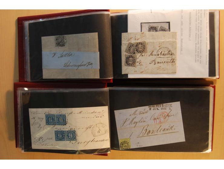 1849/1920, sehr reichhaltiger Sammlungsbestand in 11 Kassetten, 3 Alben und 2 Briefalben, beginnend mit rund 70 (!!) Nr1, dav