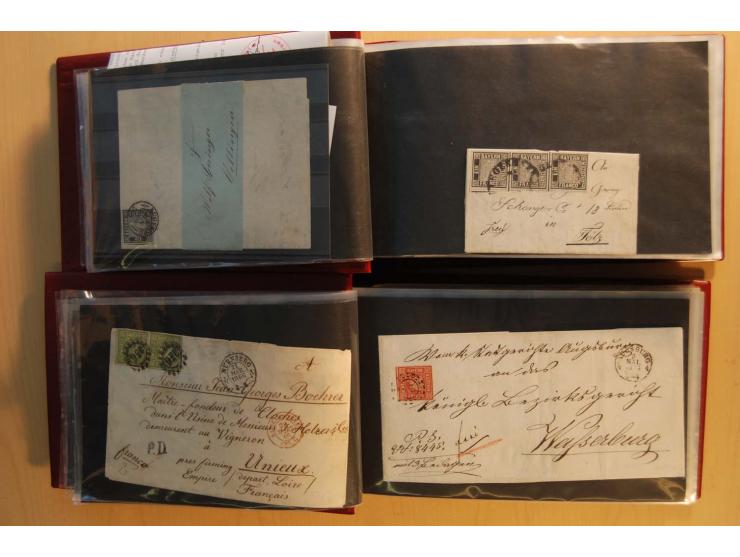 1849/1920, sehr reichhaltiger Sammlungsbestand in 11 Kassetten, 3 Alben und 2 Briefalben, beginnend mit rund 70 (!!) Nr1, dav