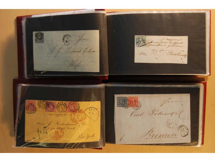 1849/1920, sehr reichhaltiger Sammlungsbestand in 11 Kassetten, 3 Alben und 2 Briefalben, beginnend mit rund 70 (!!) Nr1, dav