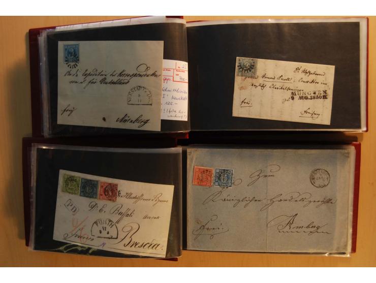 1849/1920, sehr reichhaltiger Sammlungsbestand in 11 Kassetten, 3 Alben und 2 Briefalben, beginnend mit rund 70 (!!) Nr1, dav