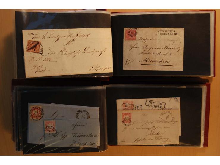 1849/1920, sehr reichhaltiger Sammlungsbestand in 11 Kassetten, 3 Alben und 2 Briefalben, beginnend mit rund 70 (!!) Nr1, dav