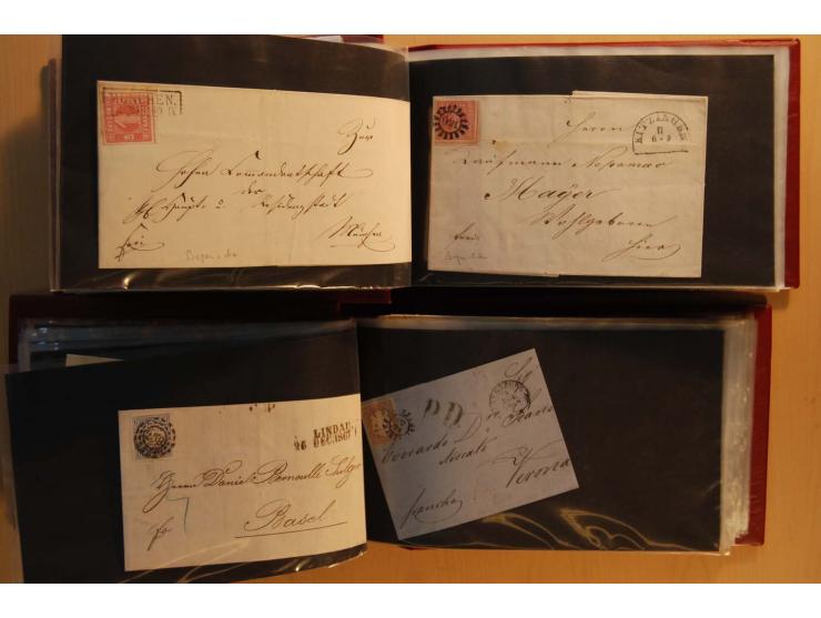1849/1920, sehr reichhaltiger Sammlungsbestand in 11 Kassetten, 3 Alben und 2 Briefalben, beginnend mit rund 70 (!!) Nr1, dav