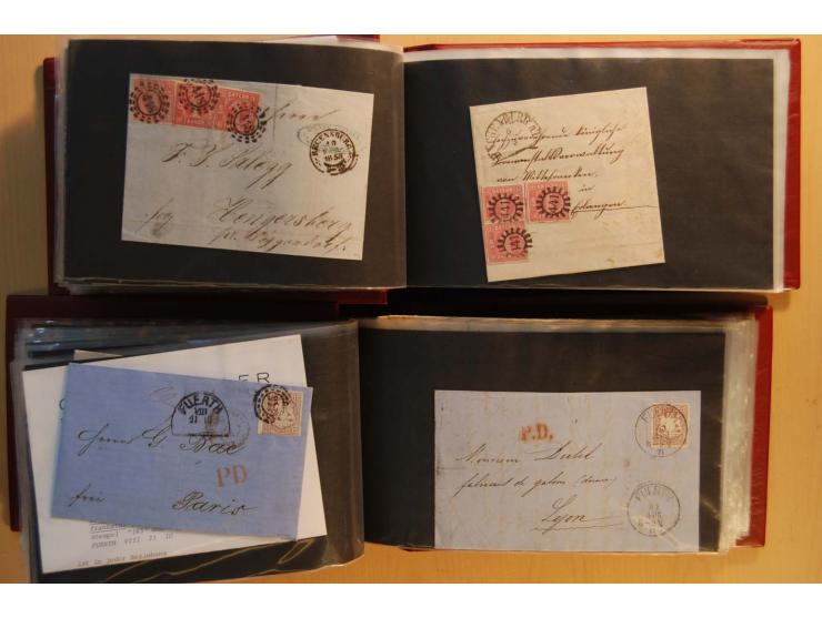 1849/1920, sehr reichhaltiger Sammlungsbestand in 11 Kassetten, 3 Alben und 2 Briefalben, beginnend mit rund 70 (!!) Nr1, dav