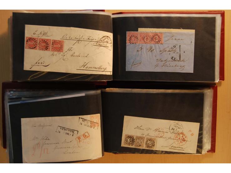 1849/1920, sehr reichhaltiger Sammlungsbestand in 11 Kassetten, 3 Alben und 2 Briefalben, beginnend mit rund 70 (!!) Nr1, dav